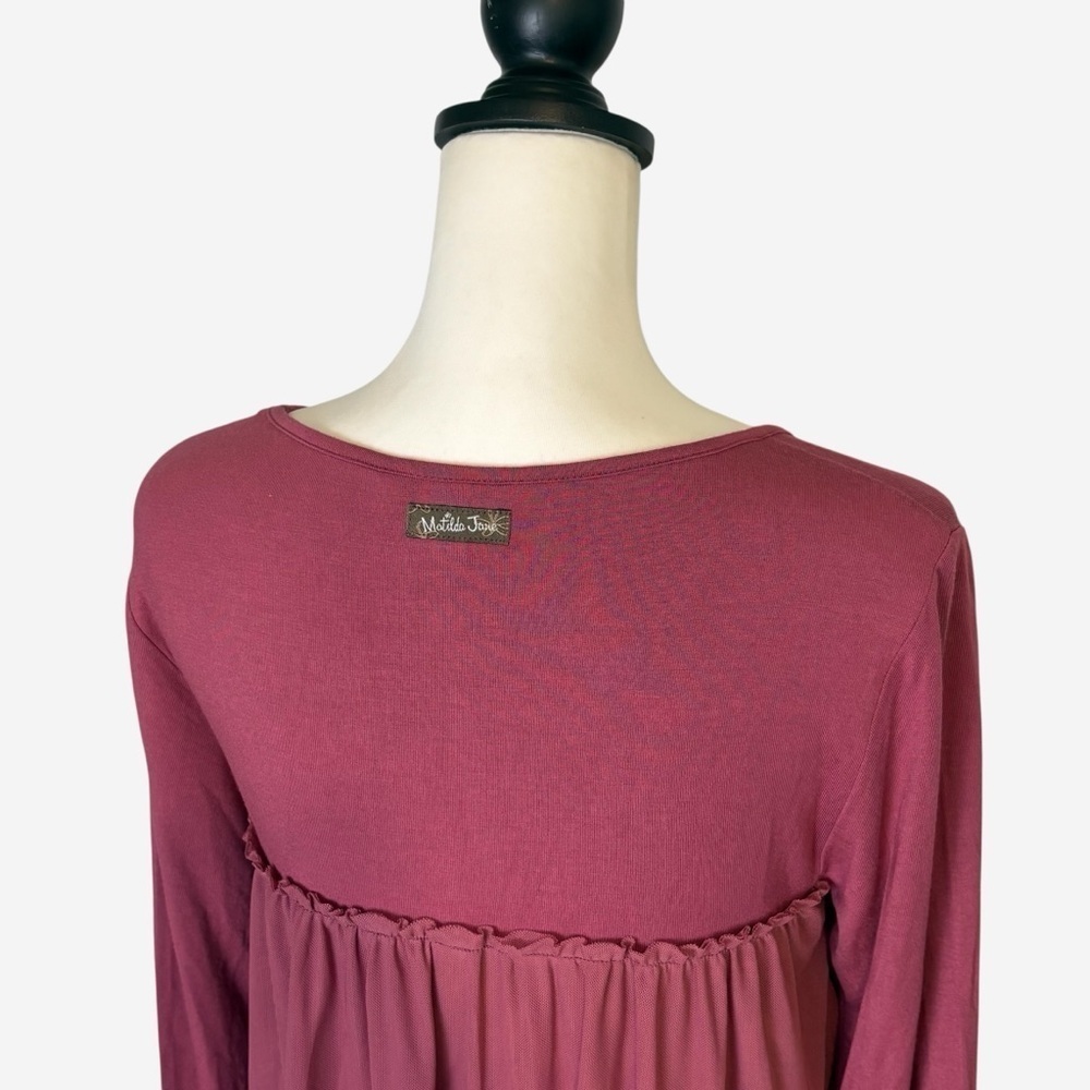 Matilda Jane Ruffle Layered Top Long Sleeve Mauve Pink Make Believe S - Picture 7 of 11